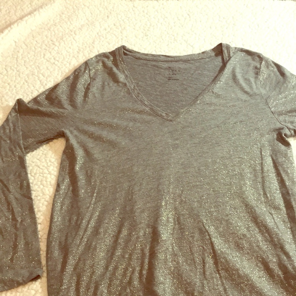 Long sleeve gray and gold sparkle